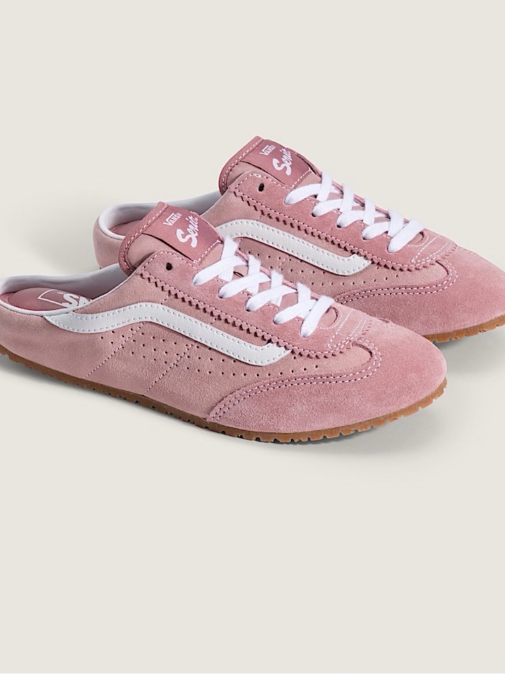 Vans Super Lowpro Mule in Pink Suede Size 8 New